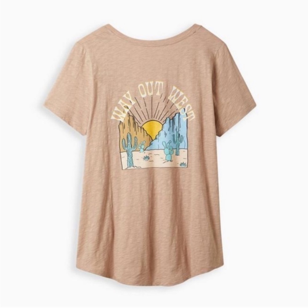 NWT Torrid Pocket Tee - Heritage Slub Desert Dreams Rose - Picture 3 of 7